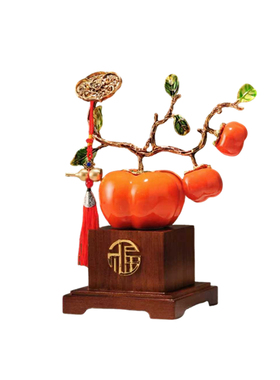 柿柿如意柿子寓意好的摆件