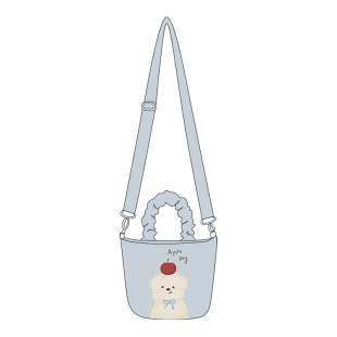 尼睿x南空直美 新款斜挎包可爱小狗手拎包婴儿蓝百搭休闲水桶包女