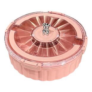 轻奢提手密封坚果零食摆放盘过年干果盘收纳盒家用客厅高档水果盘