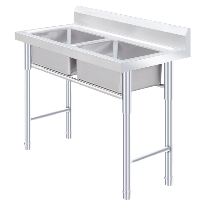 商用水池洗菜盆不锈钢水槽厨房洗碗消毒池带支架单眼洗手池台盆
