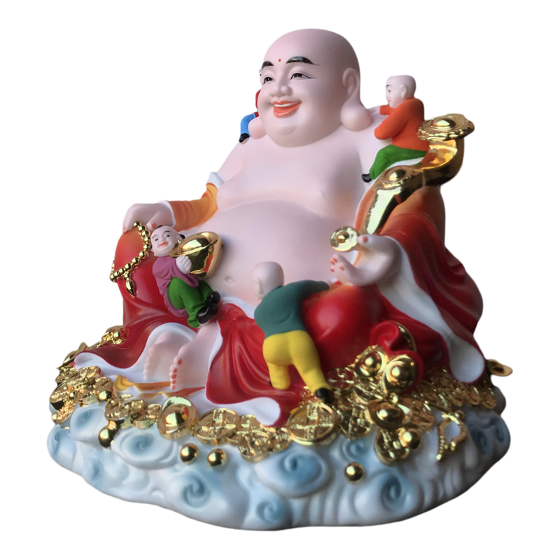 彩绘弥勒佛祖五子登科多子佛摆件