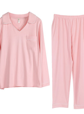 睡衣女长袖纯棉可外穿家居服套装