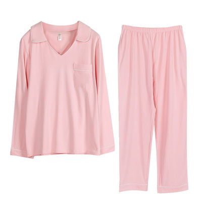 睡衣女长袖纯棉可外穿家居服套装