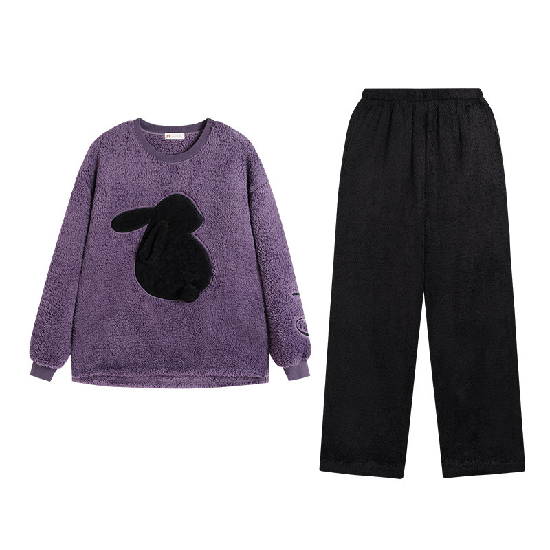 冬季珊瑚绒女可爱减龄家居服套装