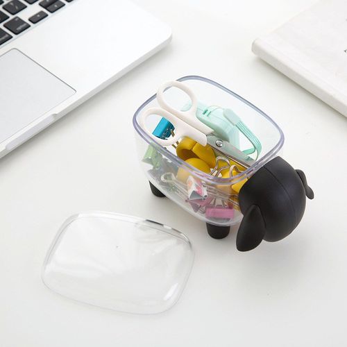 防尘带盖化妆棉收纳盒海绵梳妆台桌面小收纳盒储子棉签物盒盖卡通