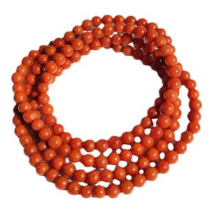 天然南红玛瑙手链手串原石佛珠项链5mm108火焰红玫瑰红无染无烤色