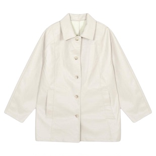 LOWRYS FARM外套女2026春季新款简约宽松廓形PU夹克服580815