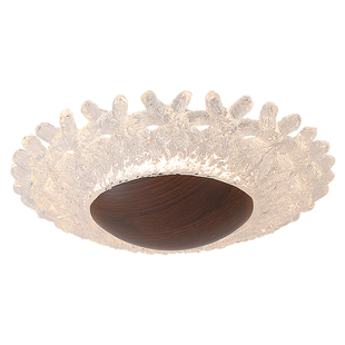 意式极简吸顶灯树脂中古风胡桃木色轻奢护眼玄关入户过道灯走廊灯