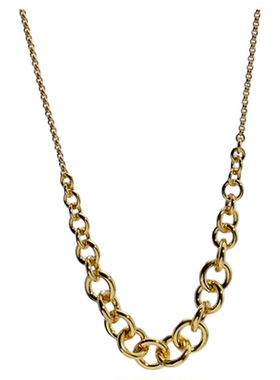 小众镀金色环环相扣耳环项链