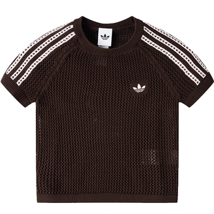 adidas阿迪达斯三叶草夏季女子运动休闲圆领短袖T恤KC6480