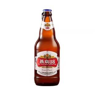 国产正品U8燕京啤酒优爽小度特酿500ml*12瓶装整箱批发拉格黄啤