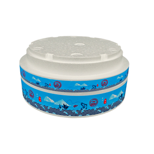 圆形平盖高三文鱼刺身蛋糕拼盘泡沫盒海鲜火锅鱼生专用外卖打包盒