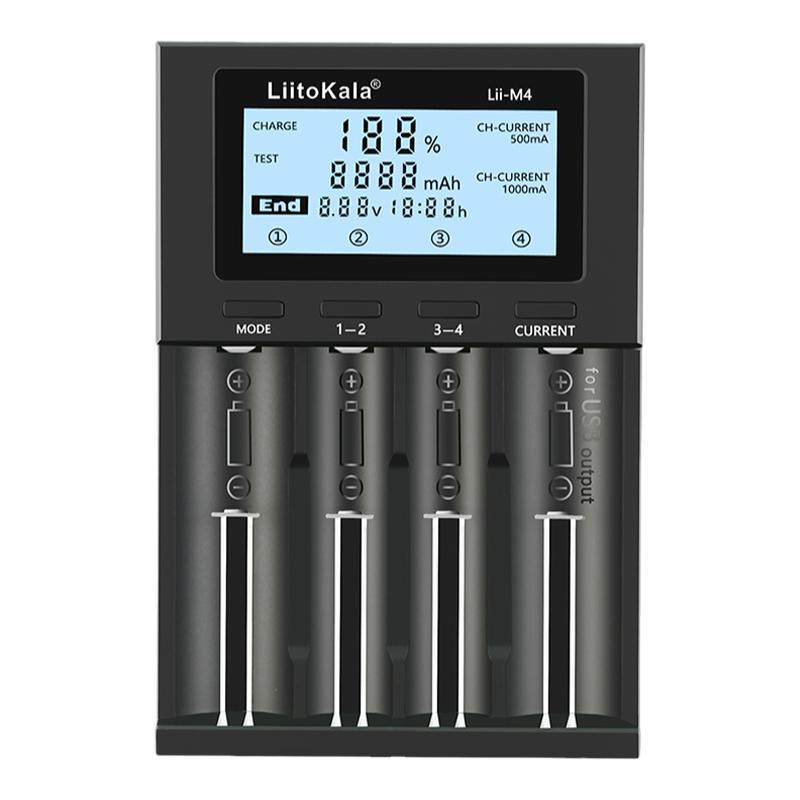 lii-M4 18650锂电池充电器26650放电容量检测57号镍氢21700充电宝