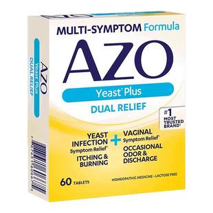 美国AZO小黄盒女性私处益生菌清洁片反复白带豆腐渣菌群失调60粒