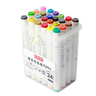 听雨轩8103大容量三角杆双头油性马克笔套装学生绘画涂鸦速干耐水