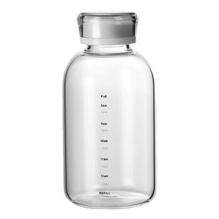 咖啡杯外出携带高硼硅玻璃杯耐高温新款大容量刻度水杯带盖吸管杯