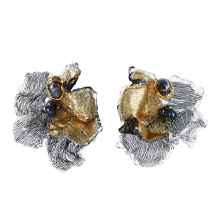 【明星同款】ATRIAL SENSING黑金繁花高奢夸张大花朵耳环独特耳饰