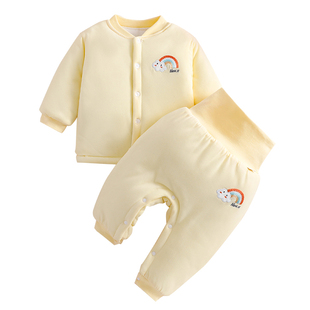 婴儿秋冬衣服宝宝入冬夹棉套装幼儿冬季保暖棉服加厚棉袄棉裤分体