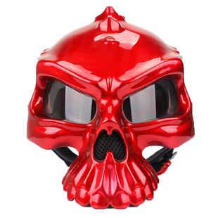 网红头盔骷髅面具战术四季半盔个性骷髅头盔百变造型正反面可戴式