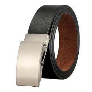 男士滚轴皮带真皮无牙平滑扣无卡槽中青年老式无孔滚珠裤腰带