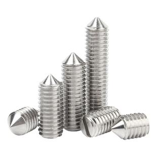 304不锈钢尖头机米螺丝一字槽无头顶丝内六角紧定螺钉M3M4M5M6M10