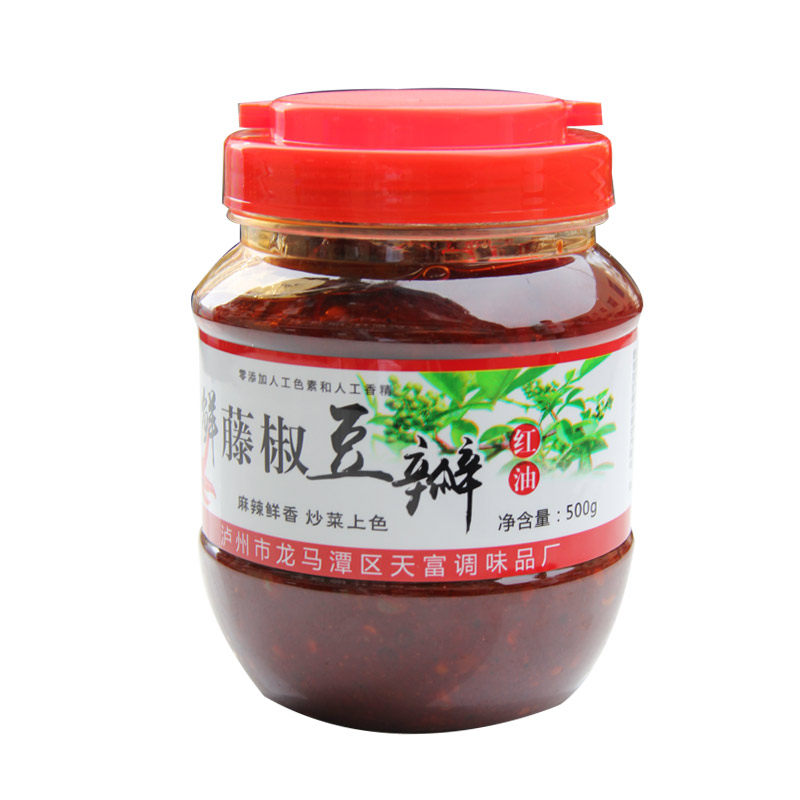 武天富正宗四川红油鲜藤椒麻辣豆瓣酱香辣火锅底料调味料500g包邮
