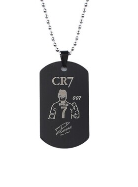 男士项链欧美足球C罗标志军牌CR7纪念吊坠饰品送男友礼物个性潮流