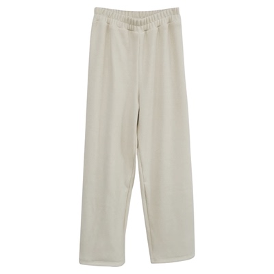 奶油白阔腿裤女秋冬高腰糯米