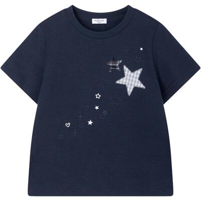 MUCMUKN【轻亚甜心girl】莱赛尔凉感亲肤棉格子星星短袖T恤女童夏