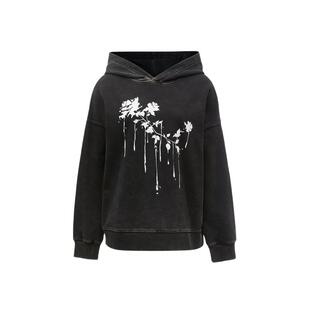 tq区绫致Vero Moda卫衣女25春夏休闲街头撞色玫瑰印花亮片