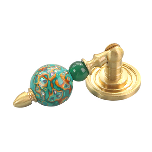 新中式非遗大漆中古风高级感黄铜拉手衣柜子橱柜门抽屉把手长拉手