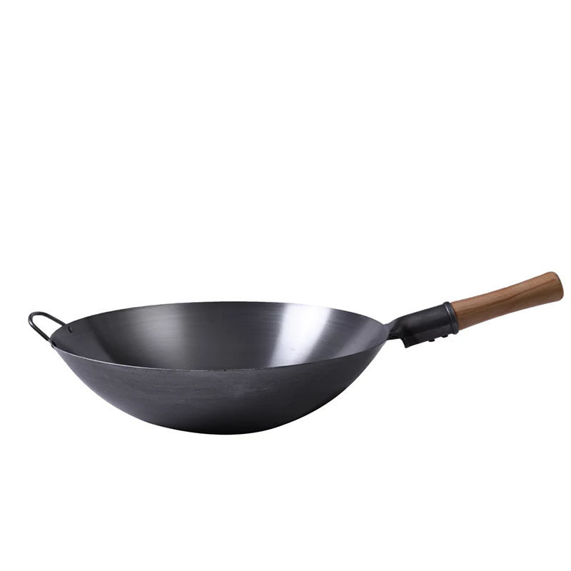 饭店老式熟铁锅家用轻便炒菜锅不粘锅圆底锅燃气灶锅电磁炉锅专用
