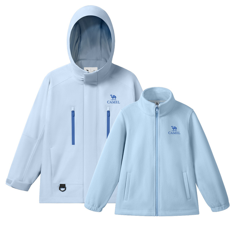 骆驼儿童冲锋衣三合一户外登山服