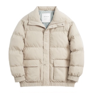 流石男装冬装时尚假两件羽绒服2025年新款拼接牛仔设计感夹克外套