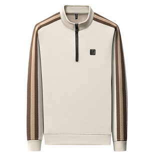 啄木鸟男士秋冬长袖t恤2025冬季加绒体恤卫衣宽松休闲上衣打底衫