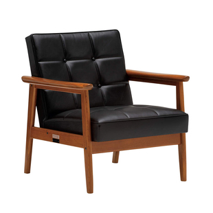 现货日本karimoku60进口单人沙发椅小户型日式实木布艺皮革Kchair