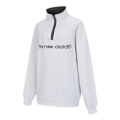 Smileddd美式宽松半拉链卫衣