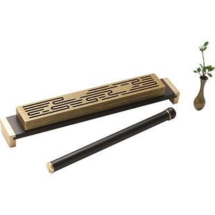 卧香盒卧香炉纯铜线香盒沉香熏香炉家用香插室内香薰炉高级感摆件