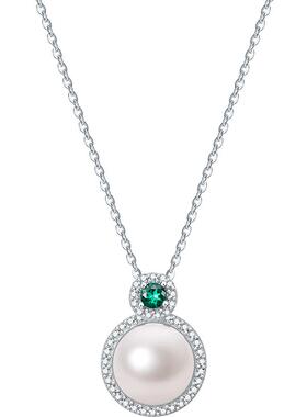 周六福淡水珍珠项链女S925银链坠轻奢小众送女友节日礼物