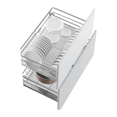 悍高304不锈钢抽屉式双层碗碟篮