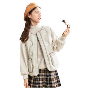 巴拉巴拉女童羽绒马甲大童轻薄背心儿童短款外套上衣冬装新款童装