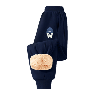 真维斯男童加绒裤子冬一体绒加厚卫裤羊羔绒长裤一条过冬儿童棉裤