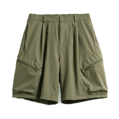 SOMENUM森林 25SS 户外冰感透气索罗娜混纺沙漏口袋宽松休闲短裤