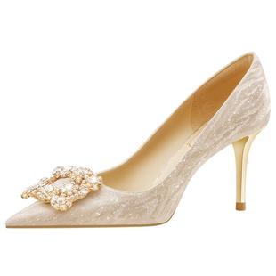 群星闪耀rosecastle水晶订婚鞋女新娘鞋秀禾婚纱两穿礼服高跟单鞋