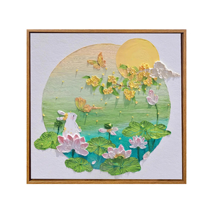 桂花石英砂丙烯肌理画diy全套