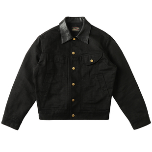 西部系列14OZ赤耳珠帆布羊毛巡洋舰皮领巡洋舰勘探夹克MBBCAR窄幅