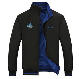 春秋季男士双面穿外套工作服休闲运动上衣两面穿宽松大码夹克单衣