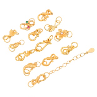 古法925银手链扣接头镀24k金项链连接扣diy纯银扣头尾链收尾扣子