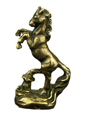 仿古风马上赢十二生肖书桌纯黄铜