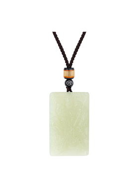 天然和田玉吊坠关公项链女款